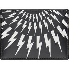 Neil Barrett Black & White Fair Isle Thunderbolt Card Holder - BLACK/WHITE - UNI