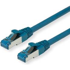 Nätverkskabel skärmad Value 21.99.1957 RJ45 Nätverkkabel Patchkabel CAT 6A S/FTP 10.00 m Blå Dubbelt Skärmad
