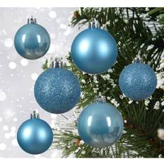 Decoris Sugar Blue Baubles Assorted Shatterproof Christmas Tree Sugar