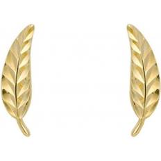 Beige Earrings Elements Gold Yellow Gold Feather Stud Earrings GE2431