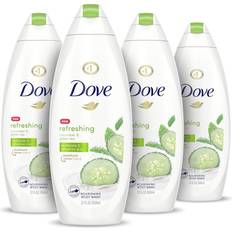 Toiletries Dove Sulfate Free Body Wash, Cucumber and Green Tea, 22 oz, Pack 4