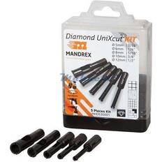 Elverktygstillbehör Mandrex UniXcut Diamantbelagda hålsågar 5-pack