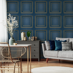 World Of Wallpaper Forbidden Fruit Panel Wallpaper Navy/gold 39007