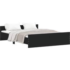 Letti e Materassi vidaXL Giroletto Con Testiera E Pediera Nero 150x200 cm