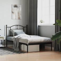 Beds & Mattresses vidaXL black, 100 Metal Bed Frame Bed Base Headboard 4FT Small Double