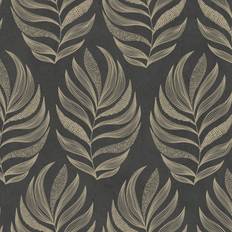 Nefrit Grey Leaf Smooth Wallpaper