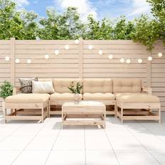 Teak Loungesæt Havemøbler vidaXL haven 7 Loungesæt, borde inkl. 6 sofaer