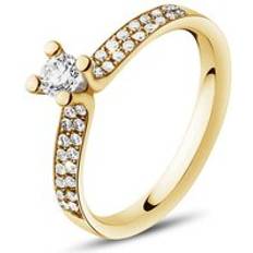 Georg Jensen Rings Georg Jensen Magic 18ct Yellow Gold Diamond Pave Set Solitaire Ring