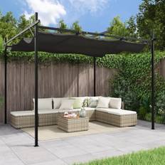 Tag til pergola vidaXL pergola med sammenrulleligt tag cremefarvet
