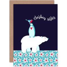 Blue Cards & Invitations ARTERY8 Wee Blue Coo Christmas Critters Give Wishes Cute Animals Greeting Card