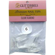 Tips Glitterbels Clear Almond False Nail Tips Clear Refill Sizes