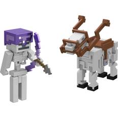 Mattel MINECRAFT Vanilj Action Figur 2 Pack Skelett Häst 3,25" med rörliga leder för barn från 6 år och äldre