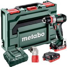 Metabo Akku-Bohrschrauber PowerMaxx BS 12 BL Q Pro 601045920 mit Schnellwechselwinkeladapter "Quick" 118, 12V 2x4Ah LiHD ASC 55