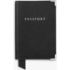 Leather Travel Wallets Aspinal of London Saffiano Leather Passport Cover, Black