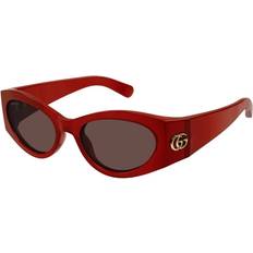 Gucci Red Sunglasses Gucci Red Oval BURGUNDY-BURGUNDY-BR