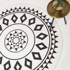 Carpets & Rugs Homescapes 120cm Round Lia Mandala Black