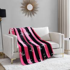 Juicy Couture Cabana Plush Blankets Black (177.8x)