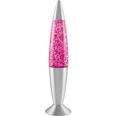 Global Gizmos 16" Pink Glitter Lamp - Lava Lamp Shape Bordslampa