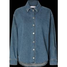 Selected Femme Camicie Selected Femme Slfemma Ls Aqua Blue Denim Shirt - Blue