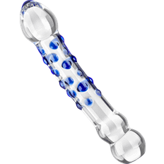 Blau Dildos EIS Glasdildo mit Noppen, 19,5 cm blau transparent