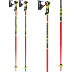 110 cm Downhill Ski Poles Leki WCR Lite SL 3D - Bright Red-Black-Neonyellow