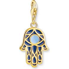 Corundum Jewellery Thomas Sabo Charm-Anhänger Fatima's Hand mit Kaltemaille vergoldet