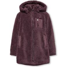 Pels Barneklær Kids Only Jakke fuskepels kogNewsascha Sherpa Hood Jacket Brun