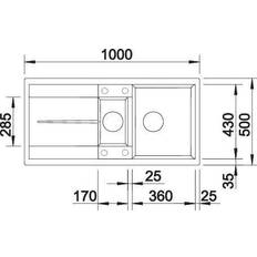 Rectangulaire Éviers d'angle Blanco Metra Évier De Cuisine 527116 6 S Doux Mat