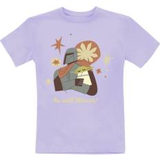 Lilla T-skjorter Star Wars Kids The Mandalorian Season I’m With Mando! T-Shirt lilac