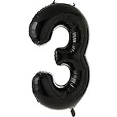 Ballons en latex Unique Party 55863 34" Giant Black Foil Number 3 Balloon