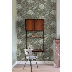 Grandeco Wallpapers Grandeco Hisae Oriental Blossom Textured Green Wallpaper