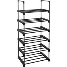 Järn Skoställ Songmics 6Tier Black Skoställ 45x106cm