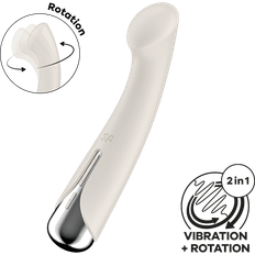 Satisfyer Spinning G-Spot 1 16,5 cm G-punkts-vibrator 12 vibrations- och 5 rotationsprogram Program kan styras separat Uppladdningsbart batteri Vattentät IPX7 Färg:creme