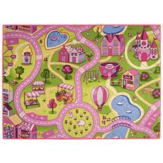 Pink Tæpper Børneværelse Rebel Roads Bil Legetæppe Sweet Town 95 x 133 cm
