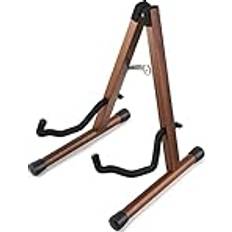 Natur Wandmontage Donner Gitarrenständer Holz, guitar stand für Akustikgitarren, E-Gitarren, Bass, Banjo,Ukulele A-Frame aus massivem Akazienholz Gitarren Ständer DS-3