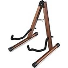Wood Guitar Stand Acoustic Electric Wooden Guitar Floor Stand A Frame Folding Guitar Adjustable for Bass Cello Mandolin Banjo Ukulele