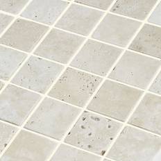 Azulejos de mosaico GoodHome Malla Tumbled Travertino Cuadrado 30.5x30.5 cm