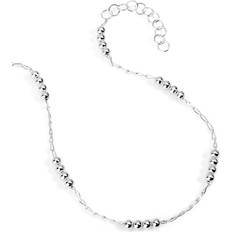 Diamond Anklets John Greed Signature Silver Diamond-Cut Beaded Anklet