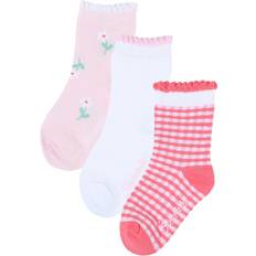 17/18 Abbigliamento per bambini Sterntaler Calzini 3 Pezzi Vichy Check Coral - Rosa/Pink