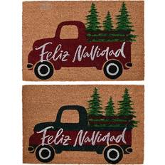 Red Entrance Mats Dkd Home Decor Doormat White Red Green PVC Coconut Fibre Brown