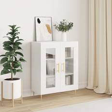 vidaXL 69,5 x 34 x 90 cm Konstrueret Træ Hvid Højglans Skænk