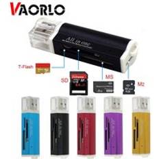 Vaorlo VAORLO Card Reader for Micro SD SDHC TF M2 MMC MS PRO DUO All in 1 USB 2.0 Multi Memory Blue/Gold/Purple