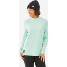 Wedze Women's Ski 500 Base Layer Relax Top Green Graph Blue