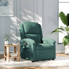 Sillones vidaXL Reclinable De Terciopelo Verde Oscuro Sillón