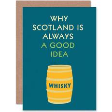 Party Supplies ARTERY8 Wee Blue Coo Whisky Lover Typography Good Idea Scotland Greeting Greeting Card