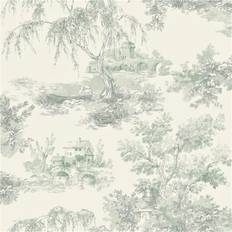 Wallpapers Grandeco Life Toile Green Wallpaper A68901