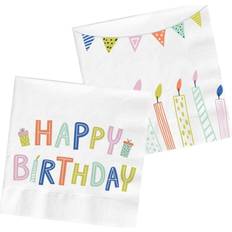 Grøn Papirservietter Folat Pastel Happy Birthday Servietter 20pcs 33 x 33 cm