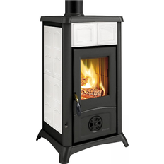 Best Poêles à Bois Nordica La Extraflame stufa a legna Gemma rivestimento esterno in maiolica colore bianco 6 kw 172 m riscaldabili