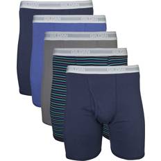 Gildan Underwear Gildan Men's Boxer Briefs, Multipack, Mixed Navy 5-Pack