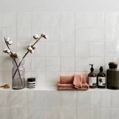 Wall Mosaic tiles Wickes Boutique Flora White Gloss Ceramic Wall Tile 130 130mm Pack of
